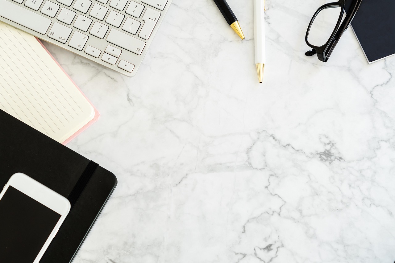 Modern office desk setup