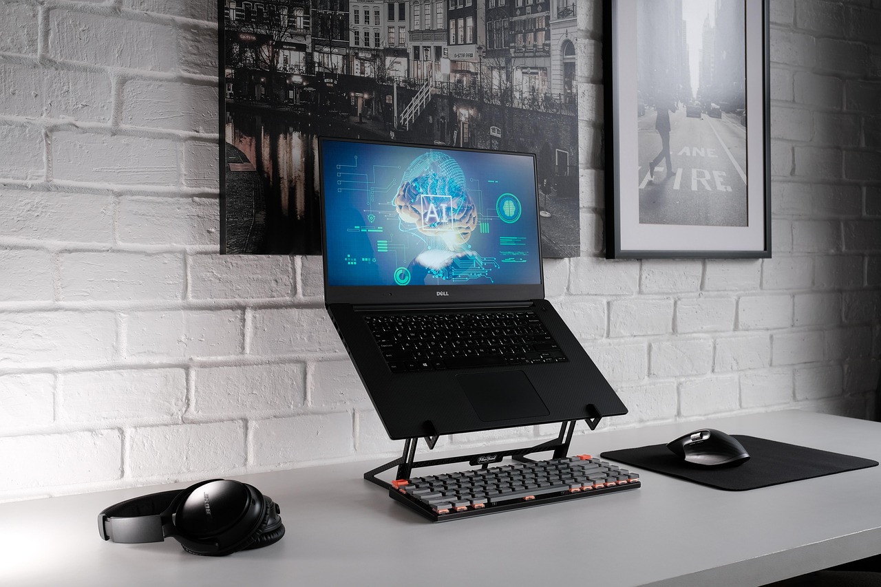 Mechanical keyboard desk workspace setup