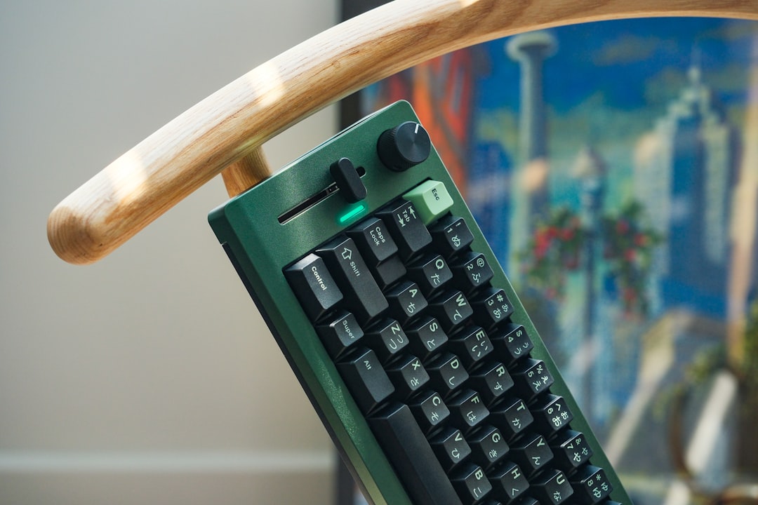 Technology workspace desk setup