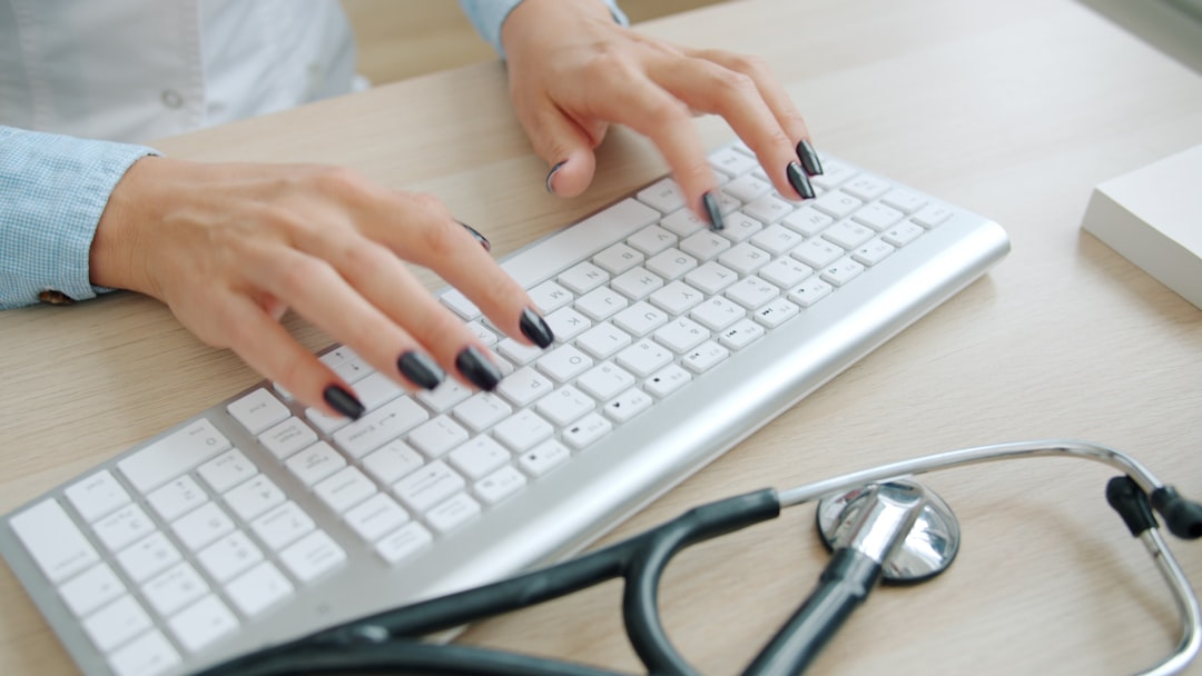 Quiet office keyboard workspace professional
