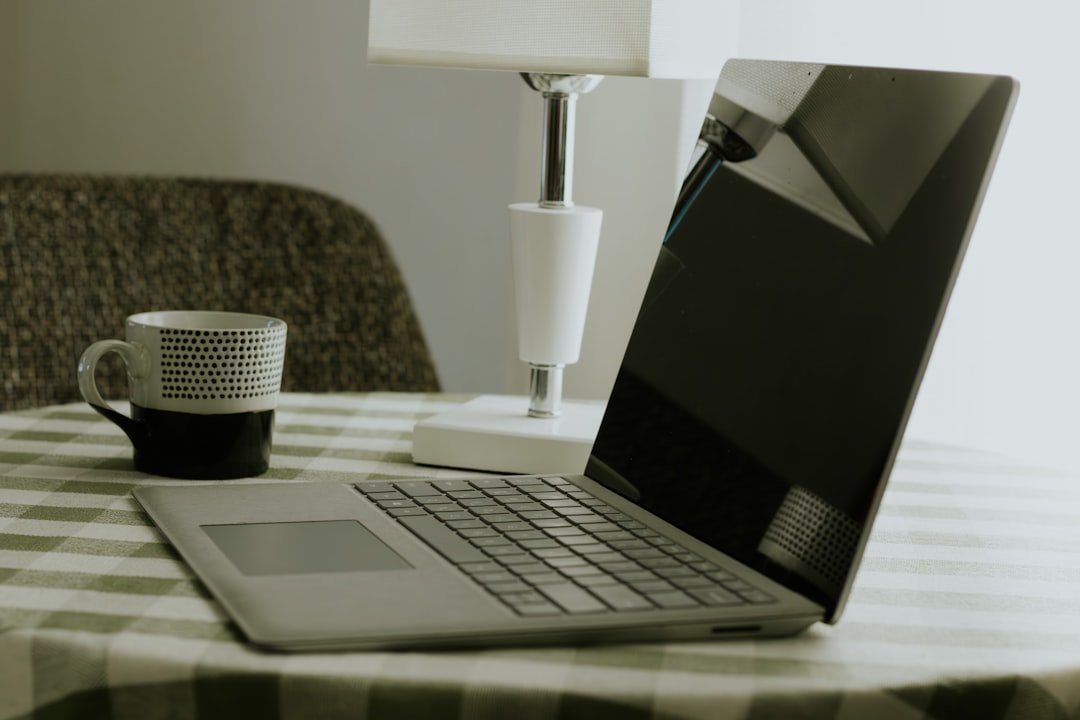 Modern laptop workspace setup