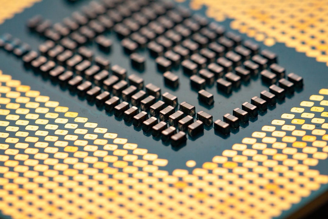 Computer chip processor technology closeup