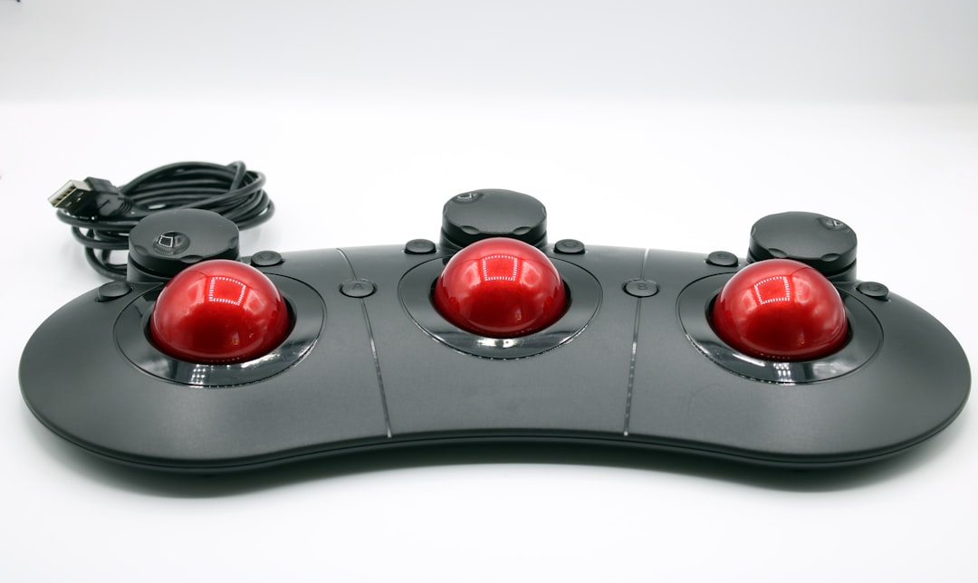 Trackball mouse device showing rolling ball control