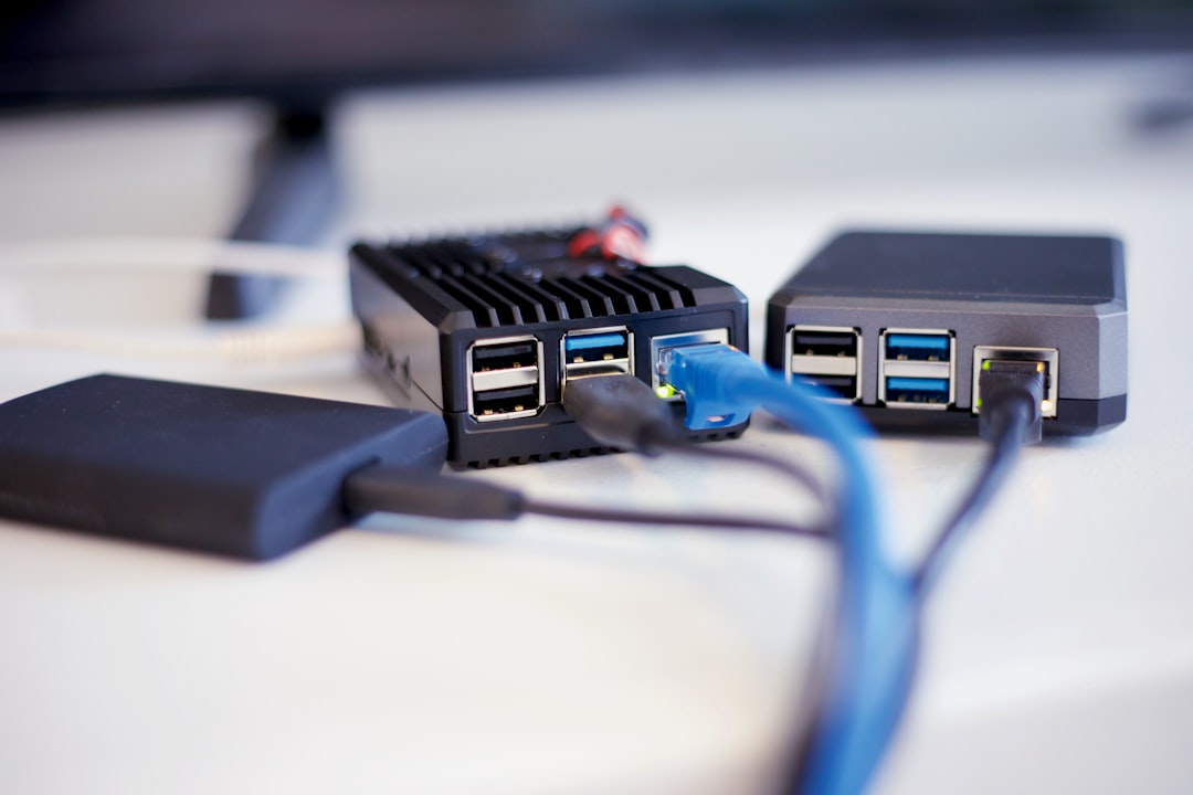 USB-C hub and ports close-up