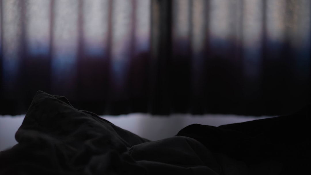 Blackout curtains in bedroom