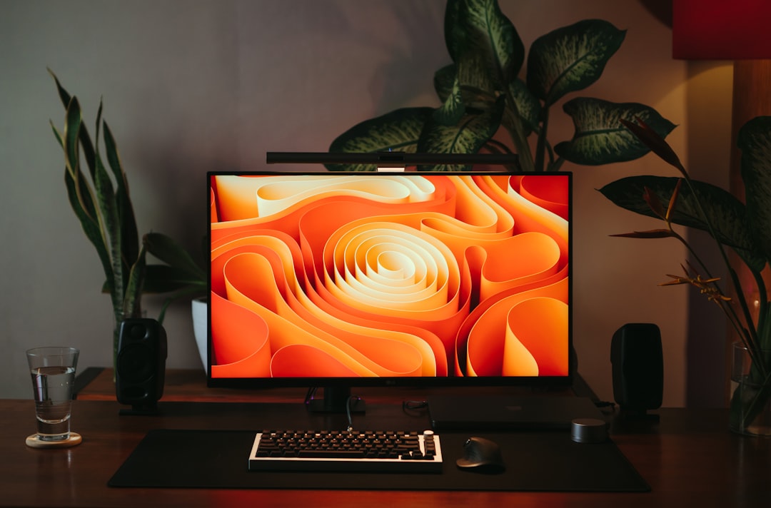 Home office dual monitor setup