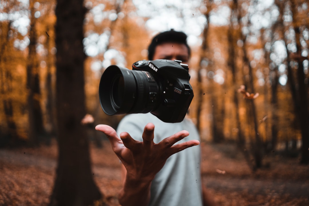 Professional camera photography in action