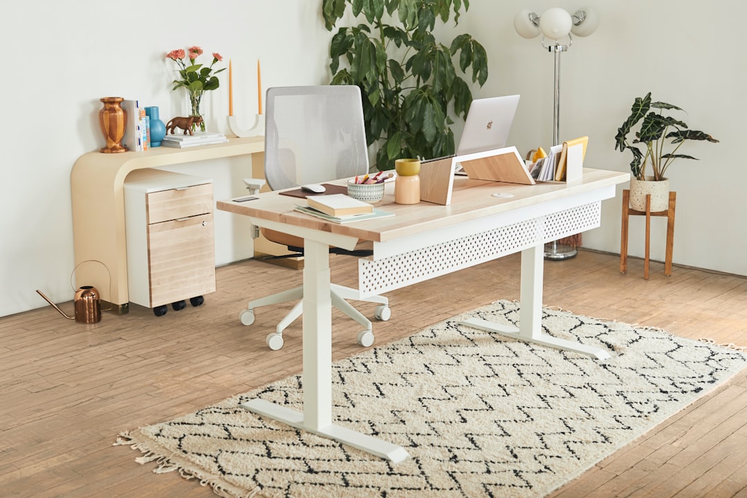 Ergonomic laptop stand on desk
