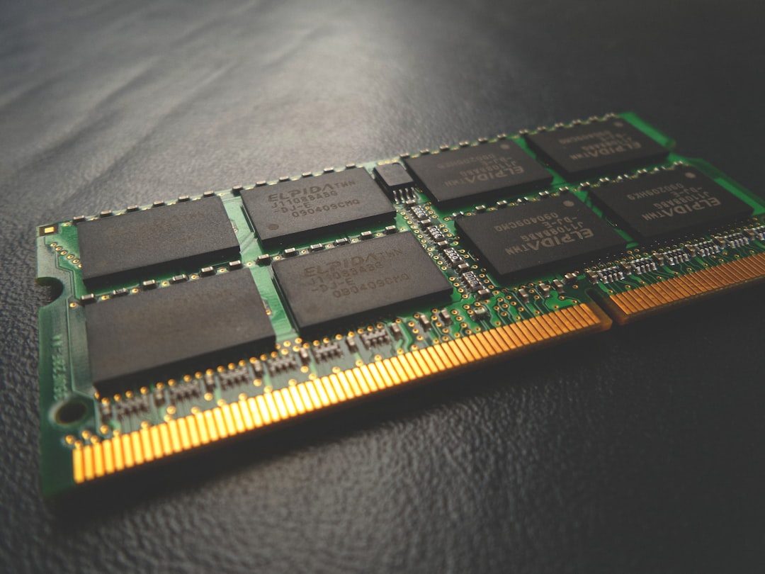 computer memory modules close up
