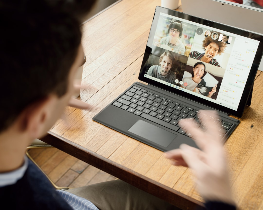 Person on video call