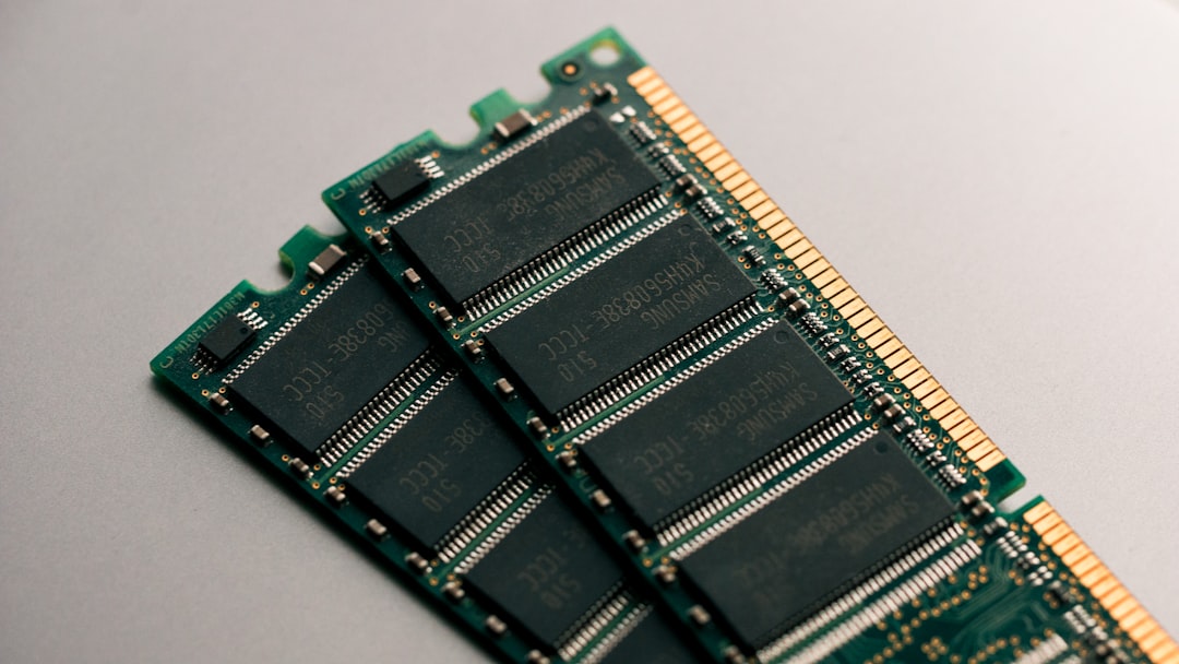 RAM memory circuit board close up