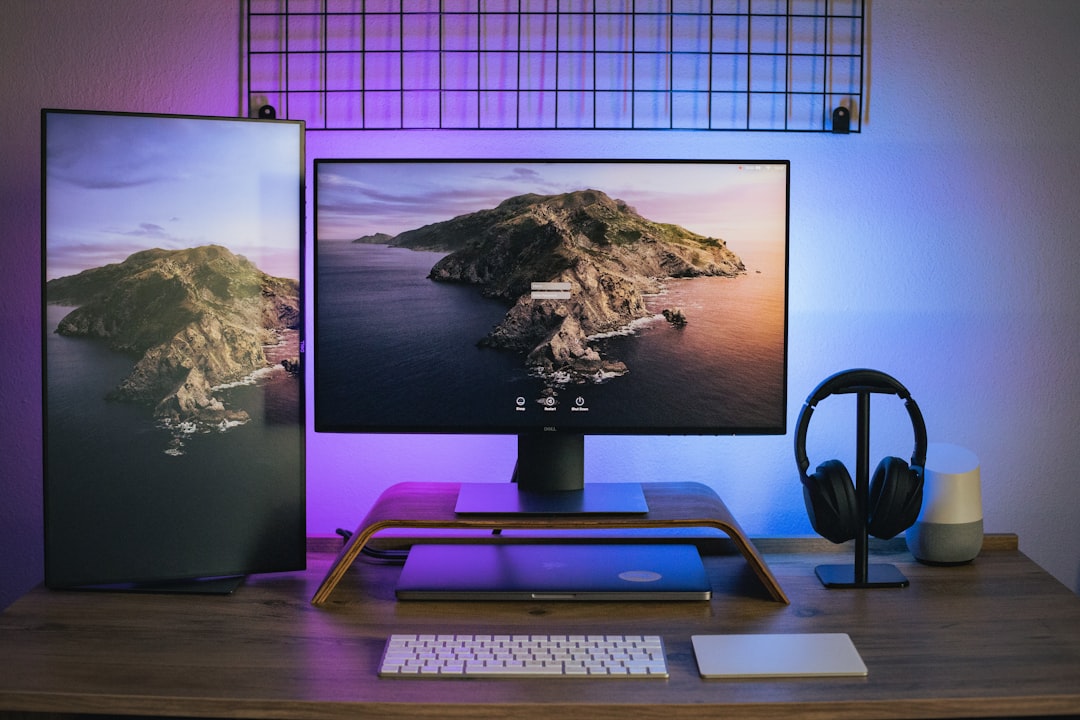 Ergonomic monitor stand setup