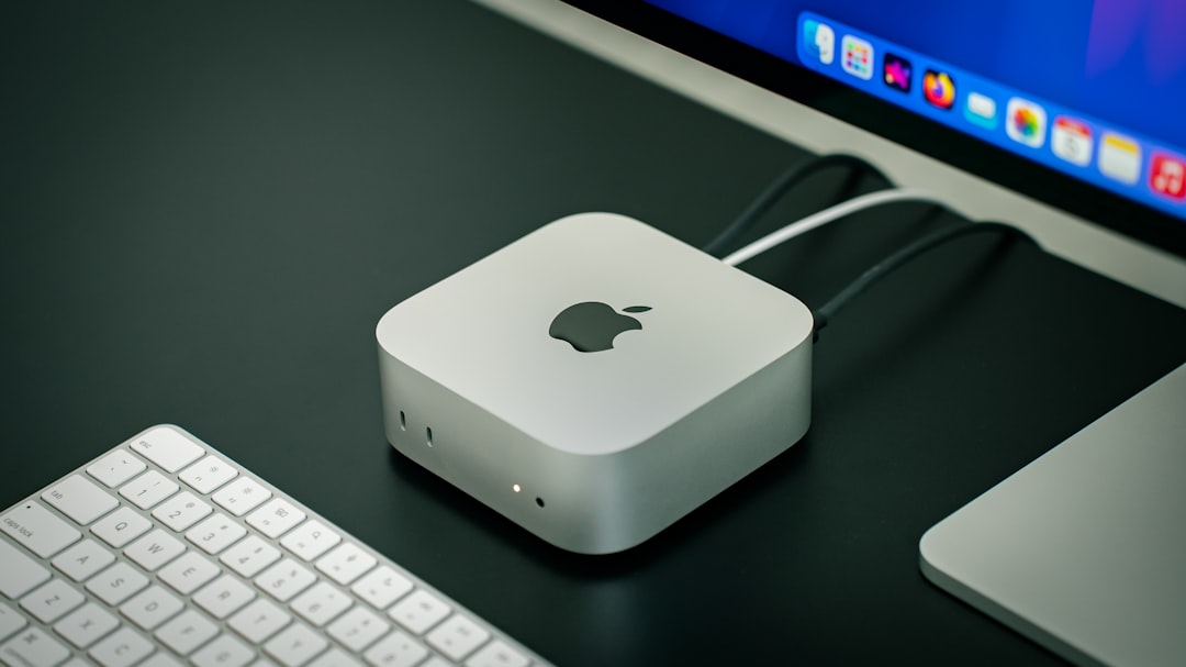 Mac mini compact desktop computer on a desk