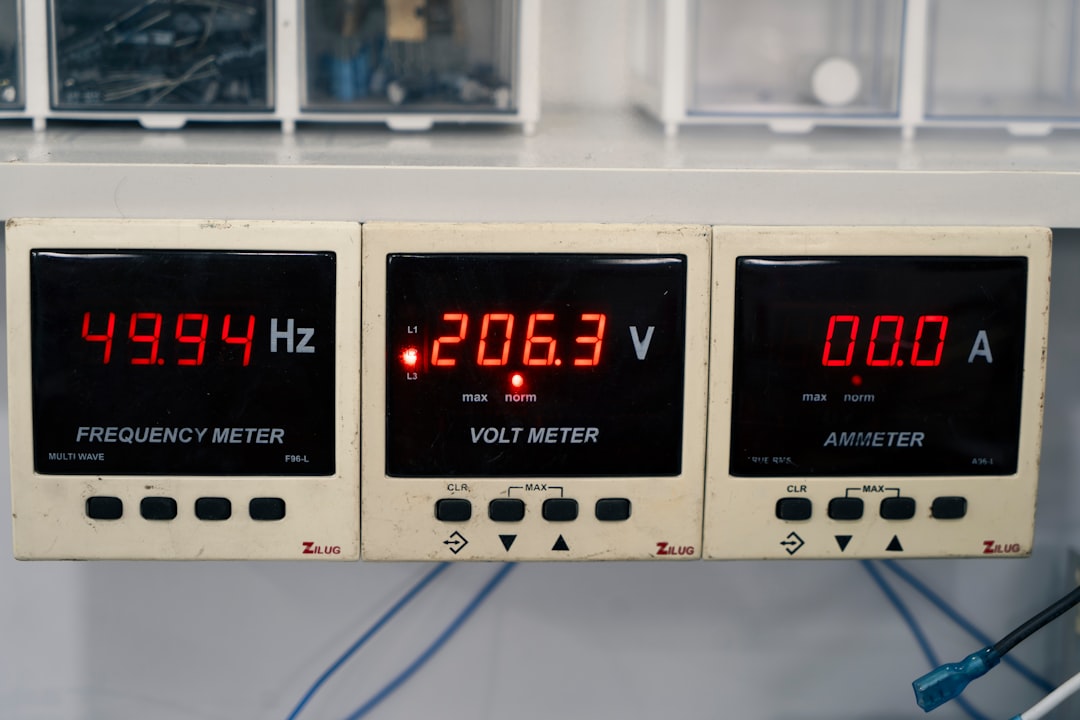 LCD display showing power meter readings