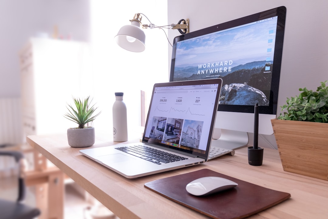 modern home office desk setup