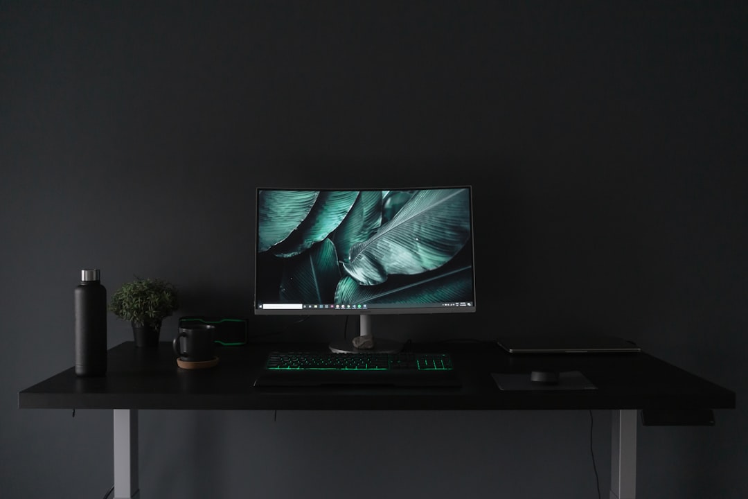 Clean modern desk setup