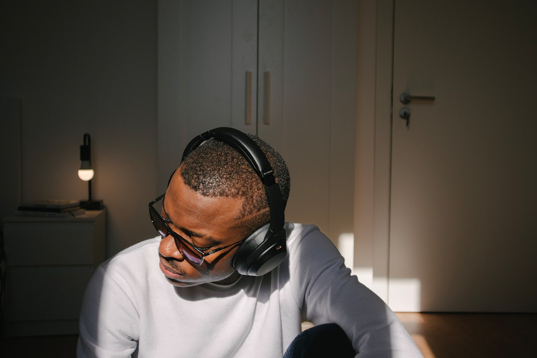 Person wearing headphones