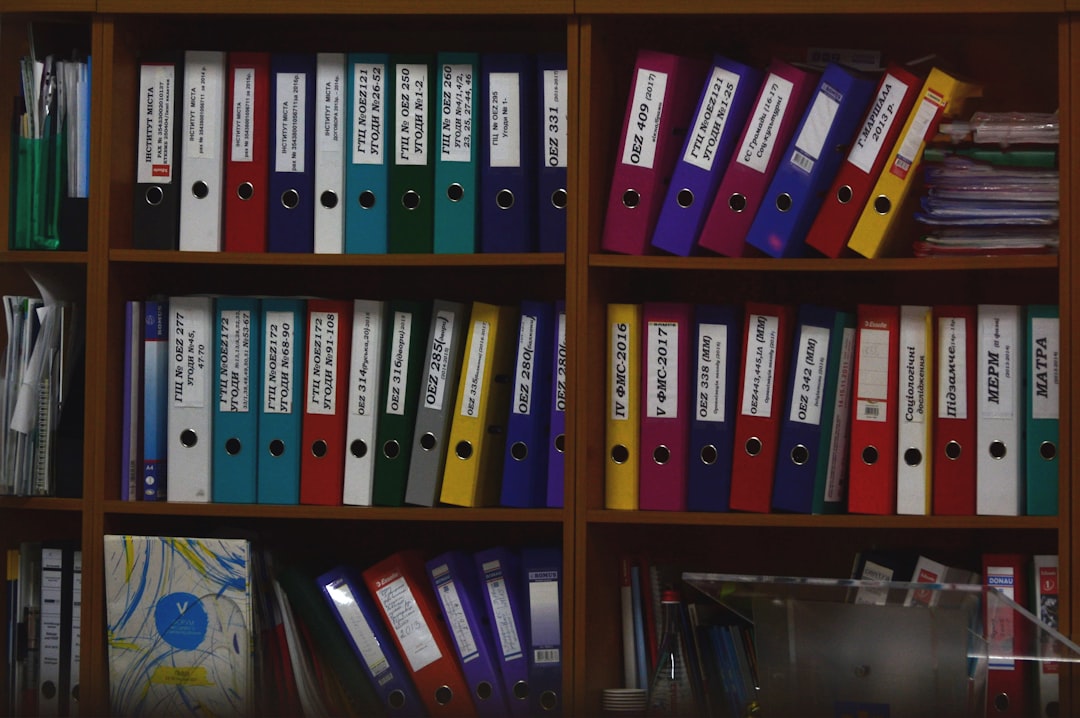 Filing cabinet with organized folders