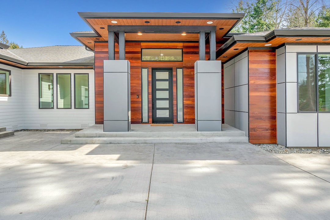 Modern front door on a house