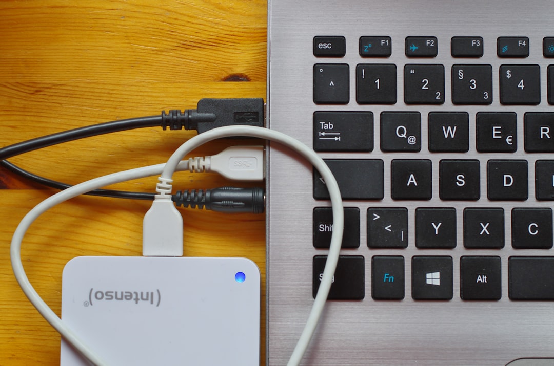 External drive connected to laptop via USB