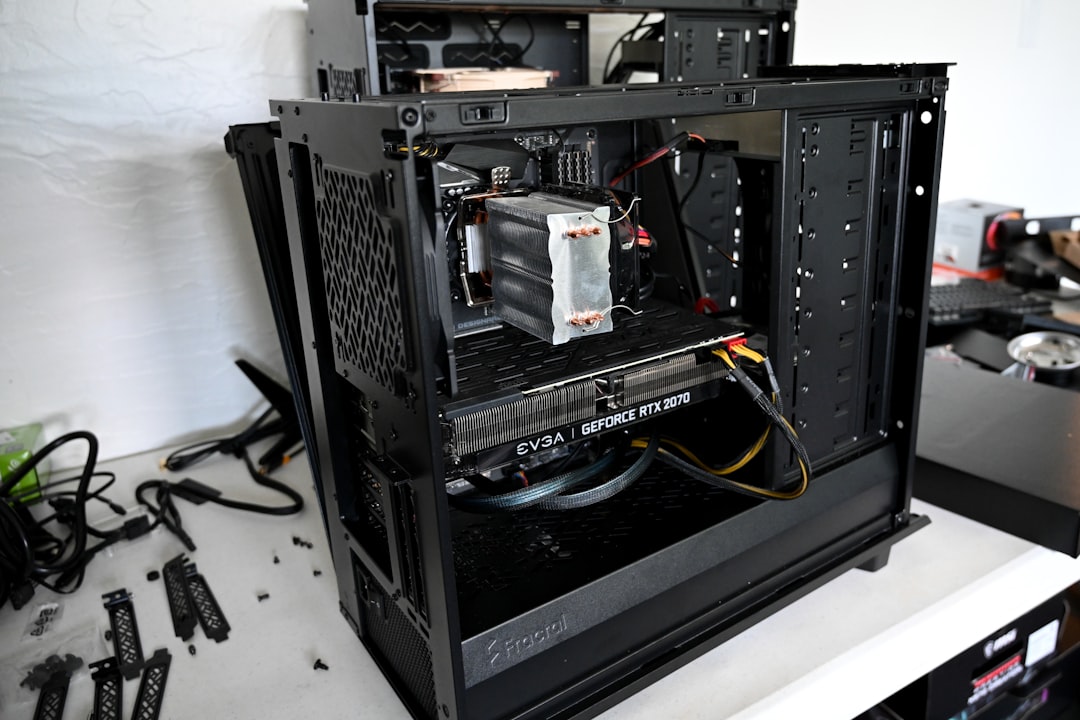 Computer case interior with cable management