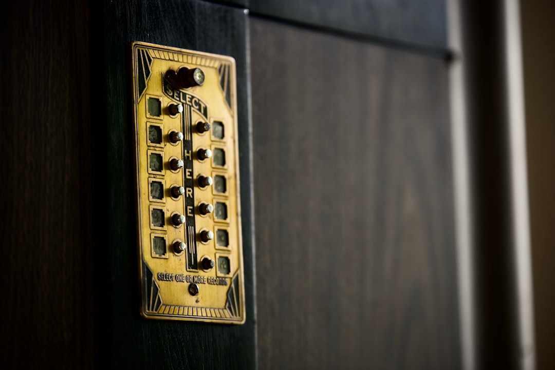 Keyless entry digital keypad on a door