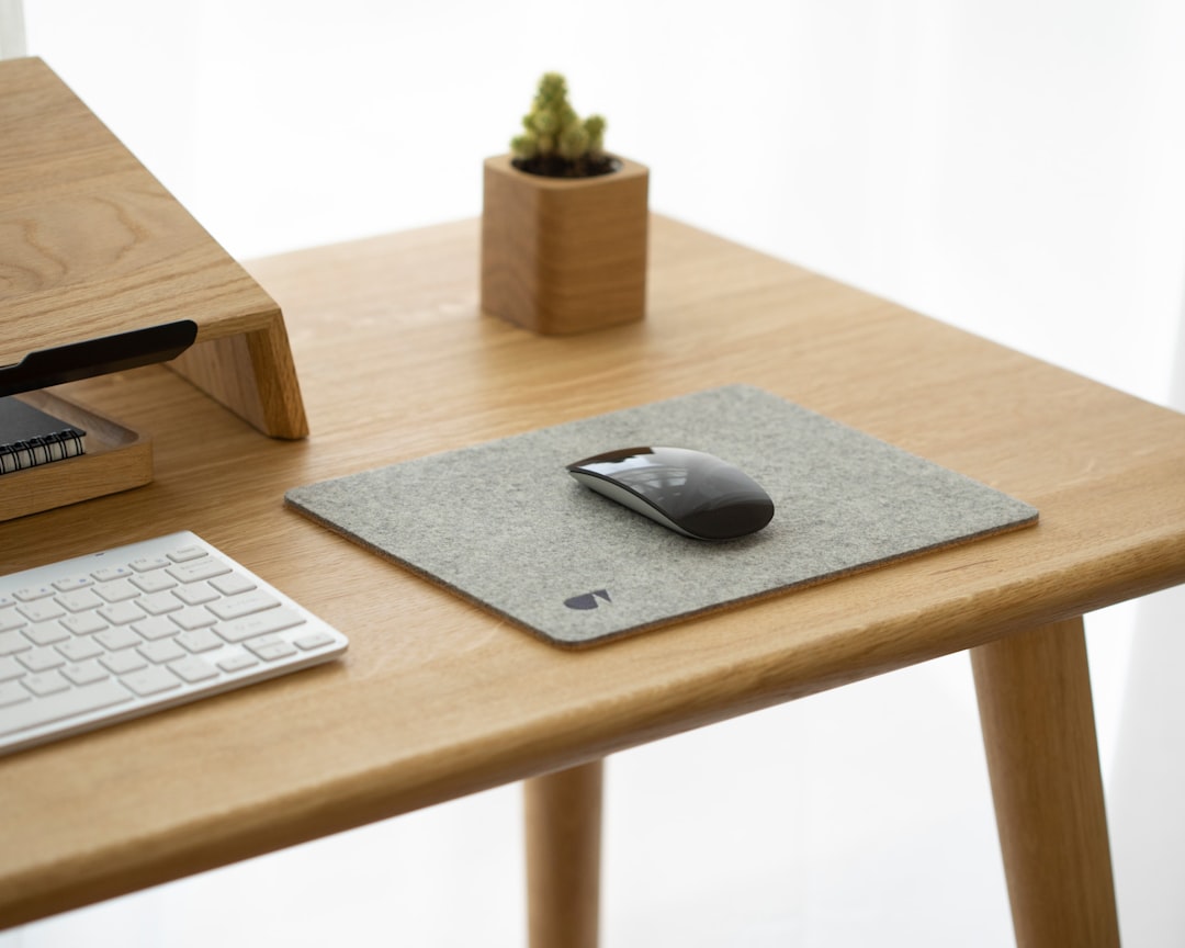 Cushioned floor mat under desk setup