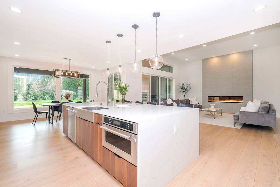 clean hardwood floor modern kitchen