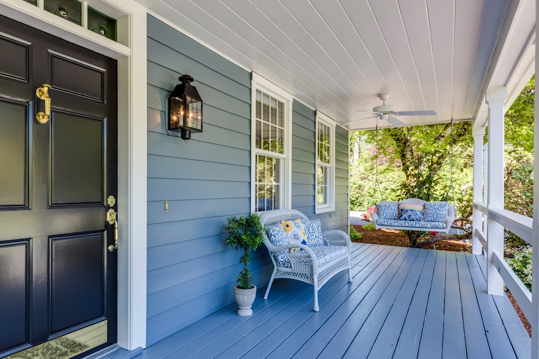 front porch with doorbell camera view