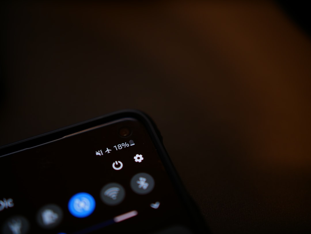 Smartphone showing low battery indicator