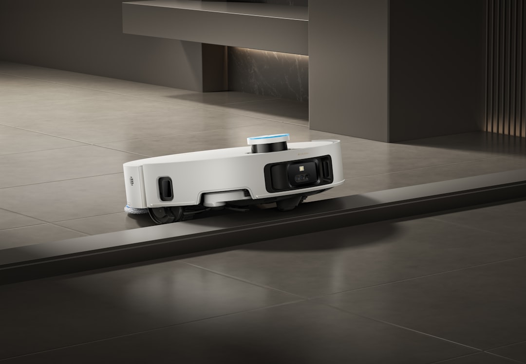 robot vacuum mop cleaning tile floor