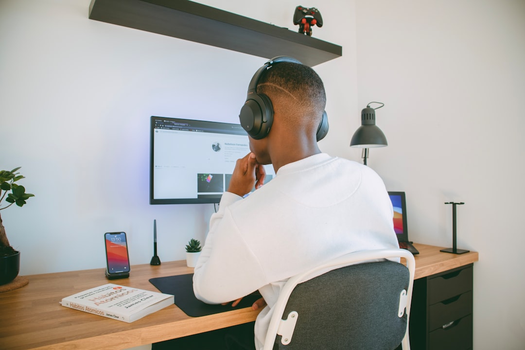 Focused person working at desk