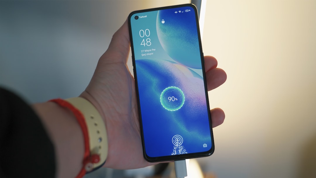 Phone showing low battery percentage