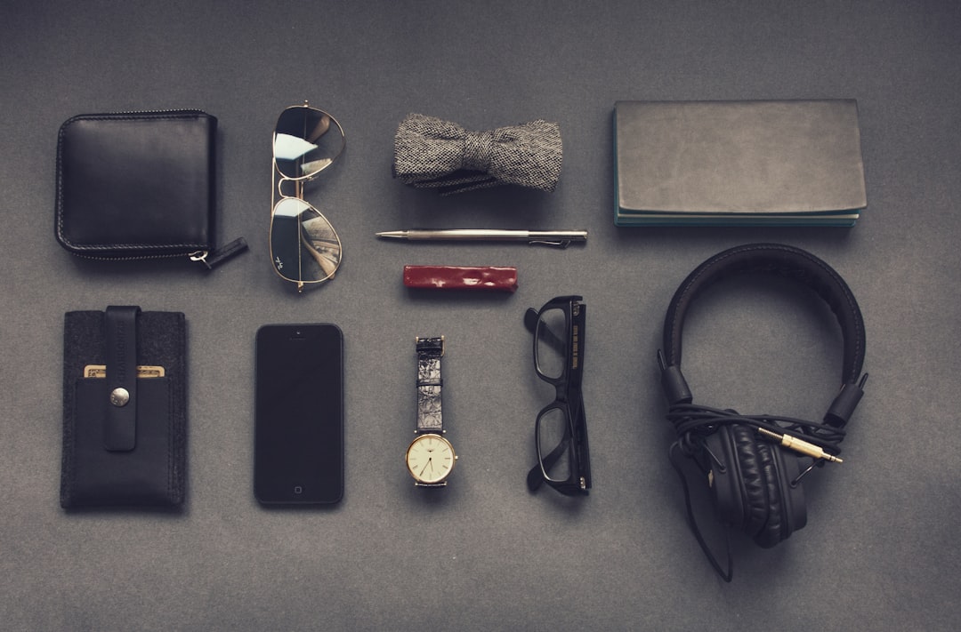 Tech accessories and gadgets flat lay
