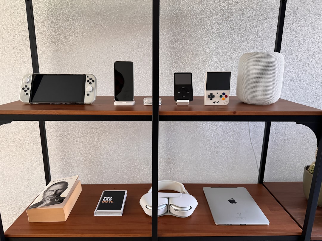 NAS device on home shelf with network connections
