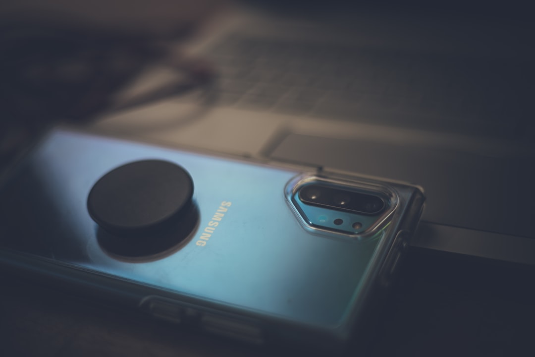 Phone attached to a magnetic mount