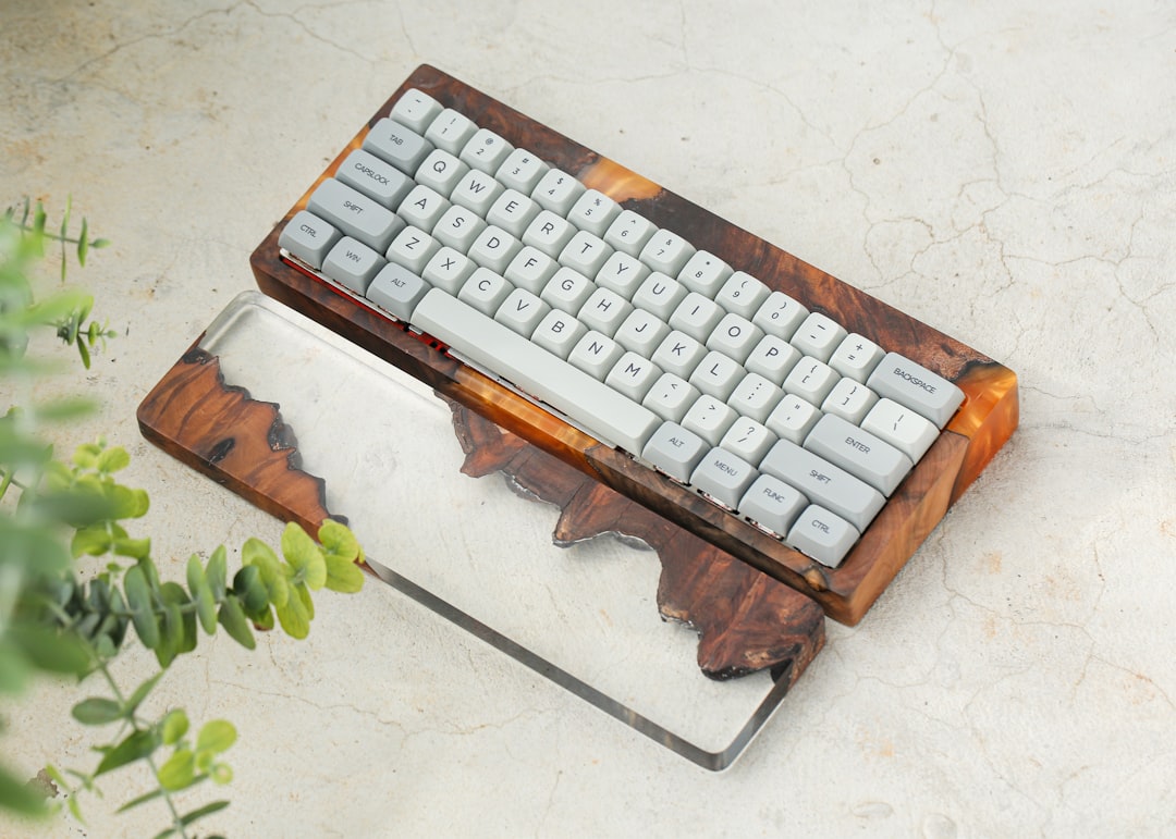Ergonomic wrist rest and keyboard on desk