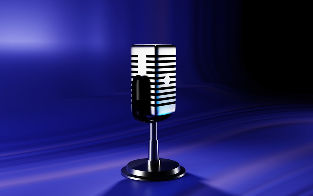 Wireless lavalier microphone clipped to a shirt