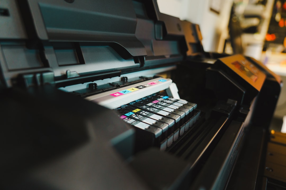 Printer interior with cartridge compartment exposed