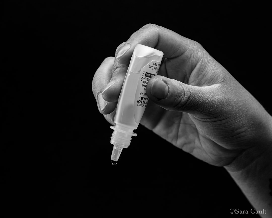 Eye drop bottle closeup