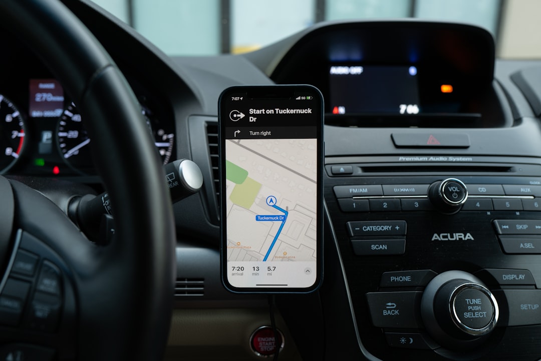 Magnetic phone mount on car vent