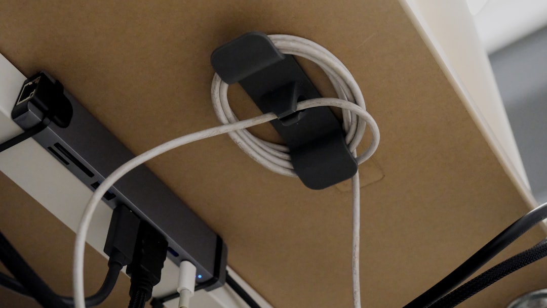 Organized desk cables and wire management