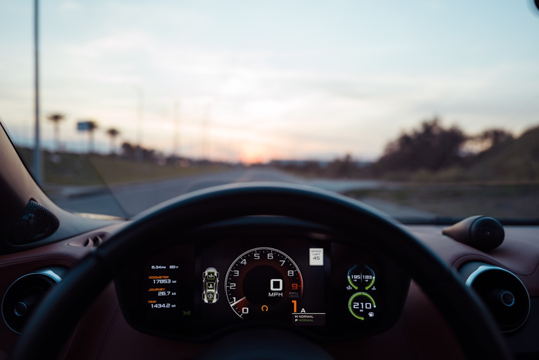 Car dashboard with navigation display