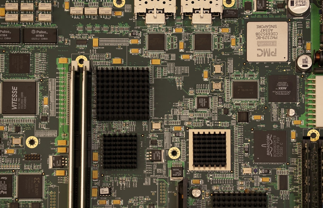 Close-up of a graphics card circuit board