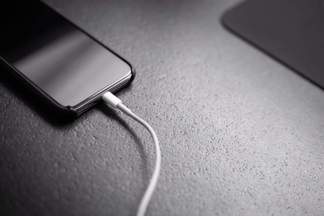 USB-C cable connected to a device for charging and data