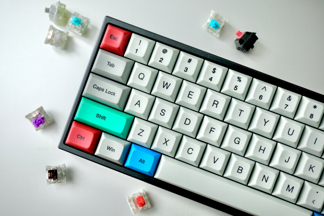 Mechanical keyboard switch closeup