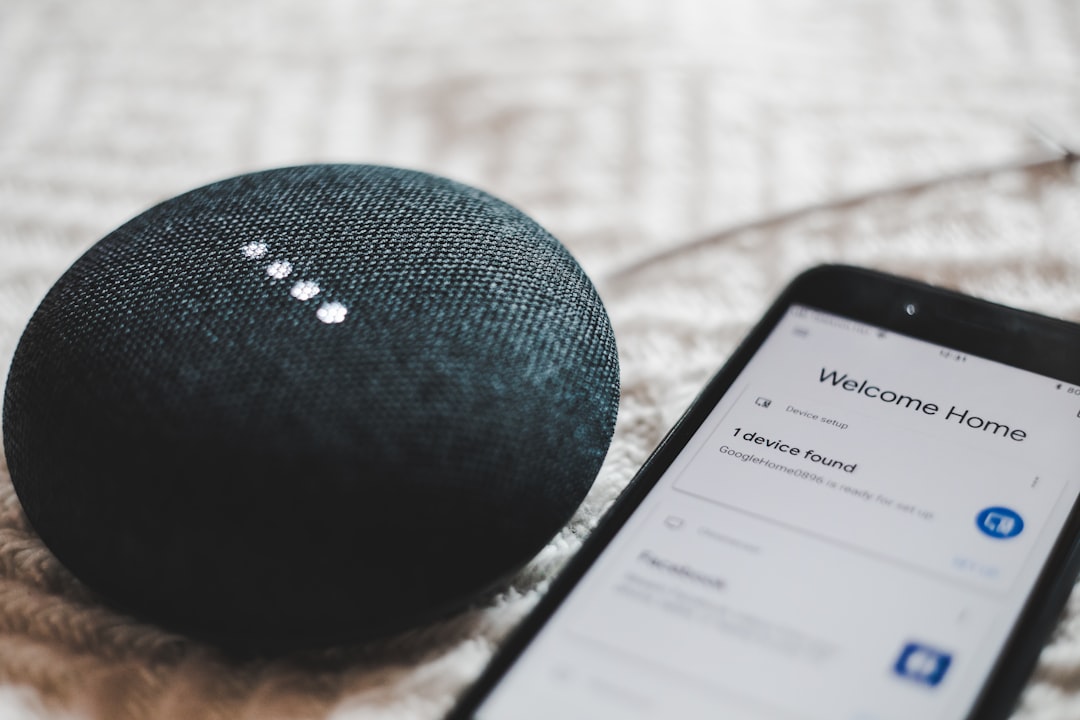 Smart speaker on a table in a modern home