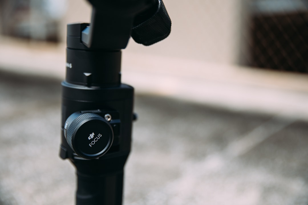 Close-up of a compact camera gimbal stabilizer mechanism