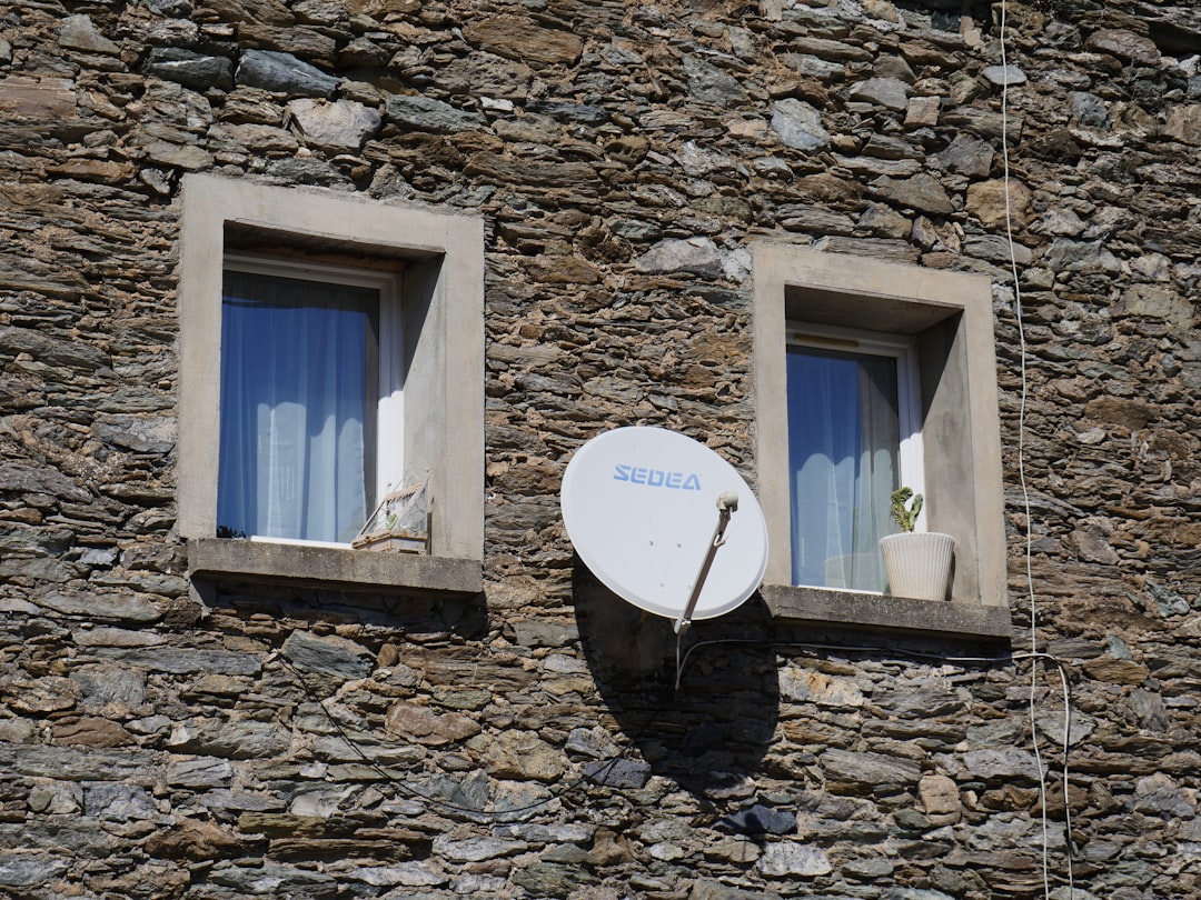 TV antenna mounted near window