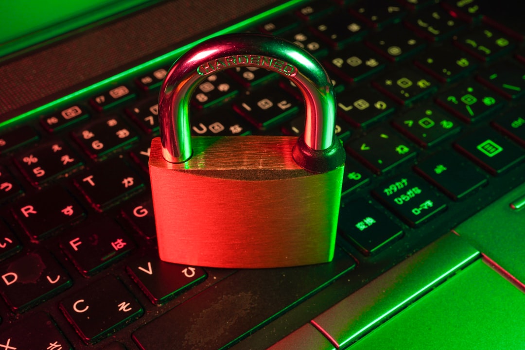 Digital security and VPN privacy concept with laptop